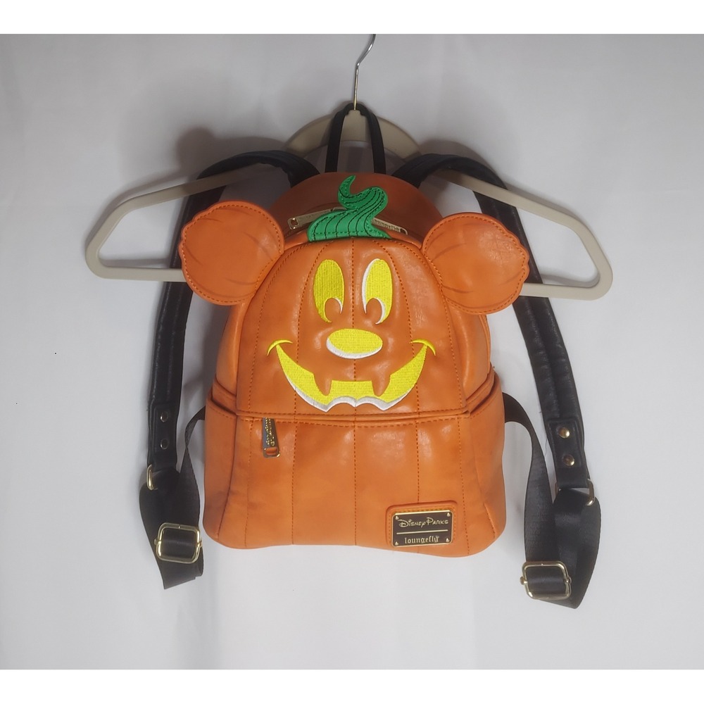 Loungefly Disney Parks Mickey Mouse Pumpkin Halloween Mini Backpack Adjustable